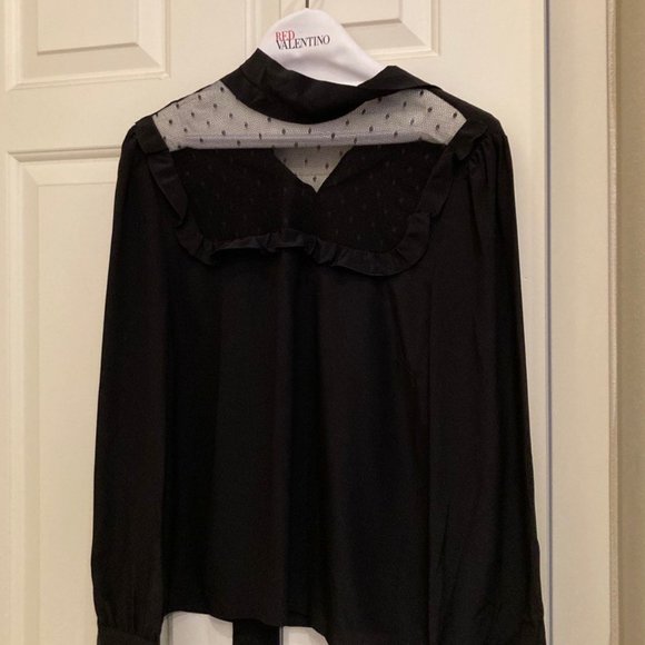 Red Valentino 100% silk black lace top (EU 46) - Picture 3 of 9